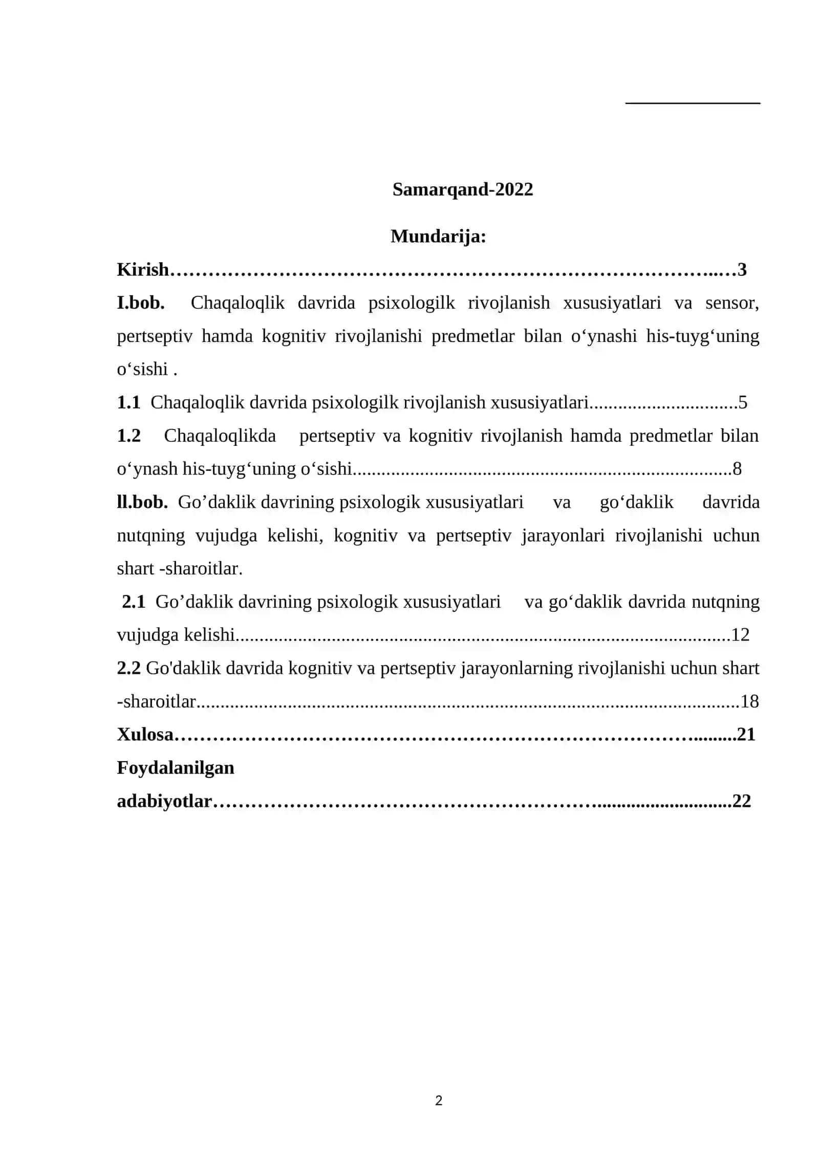 Chaqaloqlik va go'daklik davrining psixologik xususiyatlari 2
