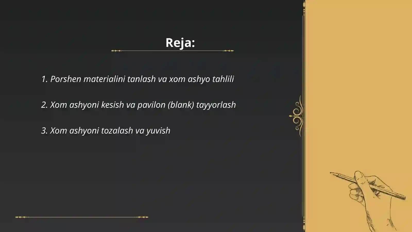 Porshenlarga mexanik ishlov berish texnologik jarayonlarining bosqichlari 2