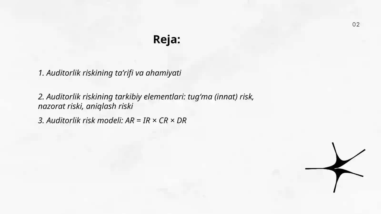 Auditorlik riski va uni baholash modellari 2