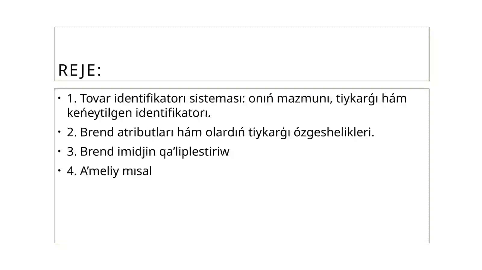 Brend identifikaciyası hám brend imidjin qáliplestiriw principleri 2