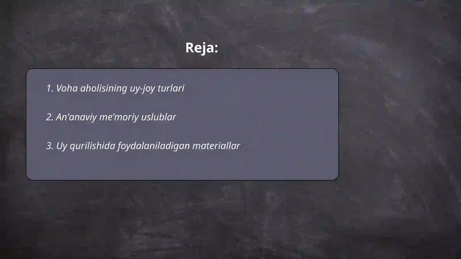 Voha aholisining turar joylari va ularning turlari 2