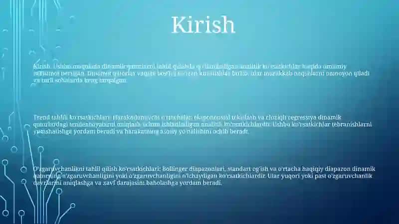 Dinamika Qatorlarni Analitik Tahlil Qilish Ko‘Rsatkichlari 2