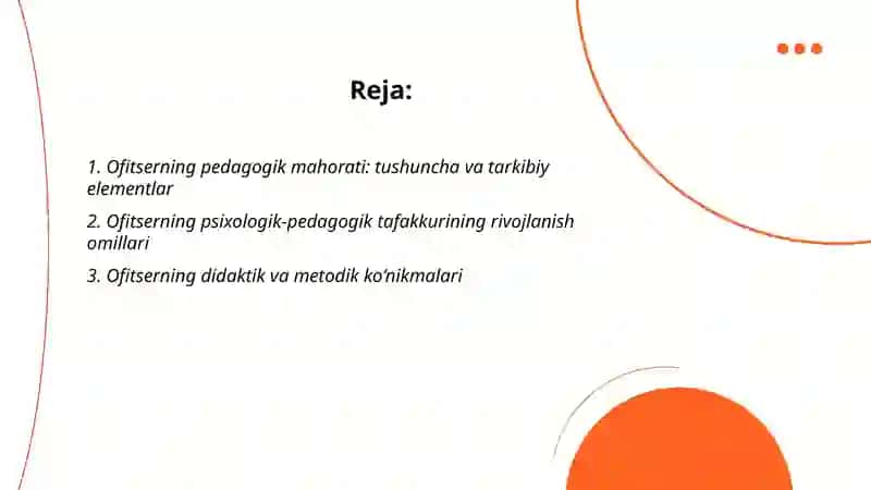 Ofitserning pedagogik mahorati uning psixologik - pedogogik tafakkuri 2