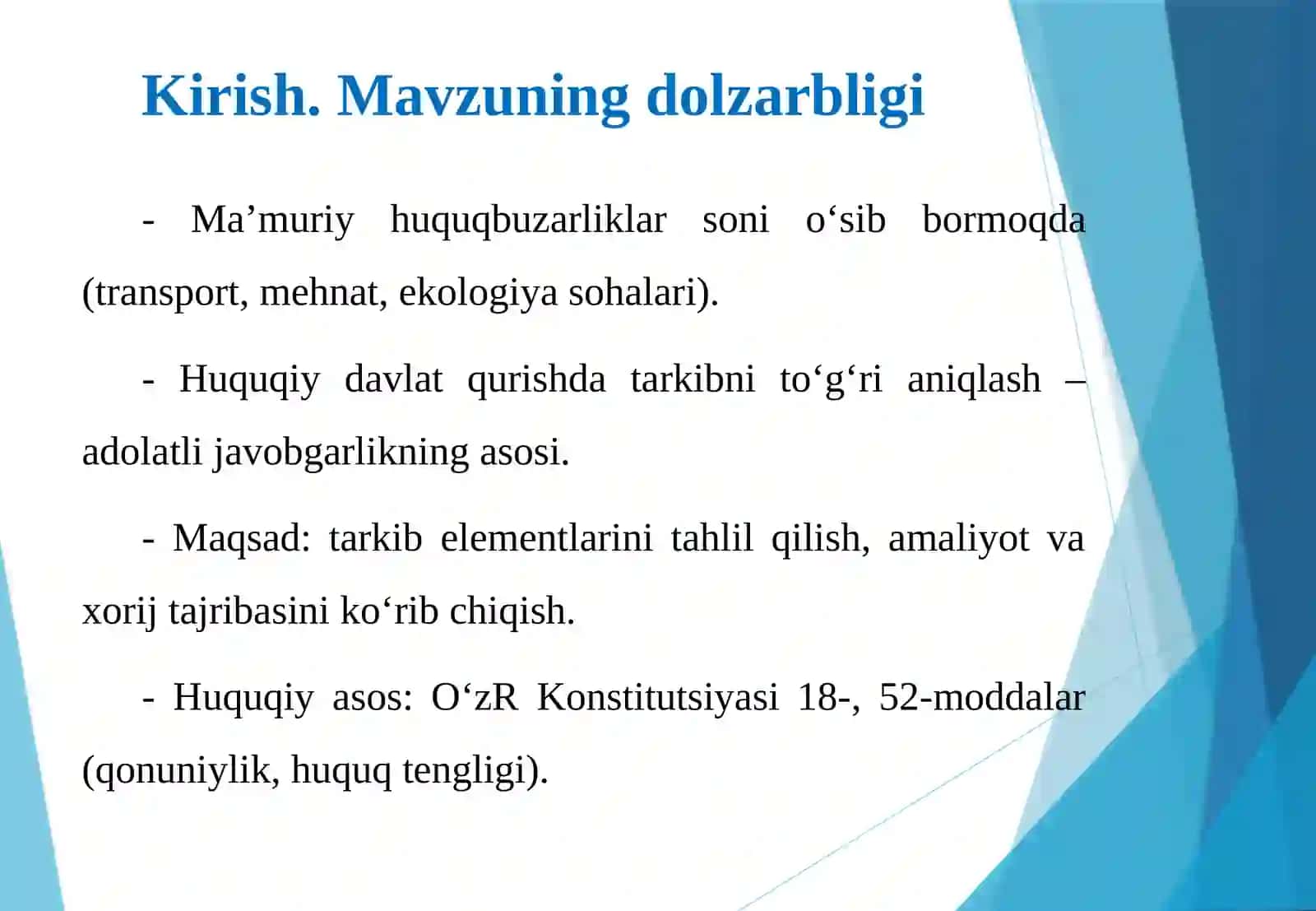 Ma’muriy huquqbuzarlik tarkibi 2