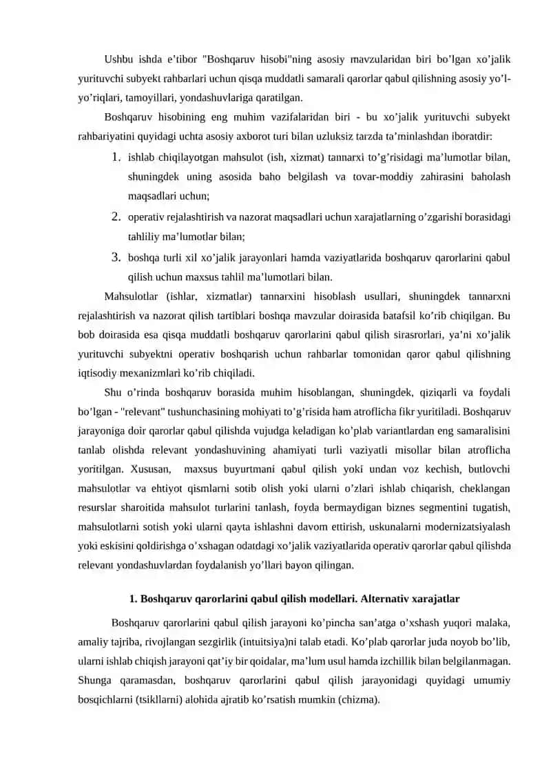 Boshqaruvchilik va qaror qabul qilish 2