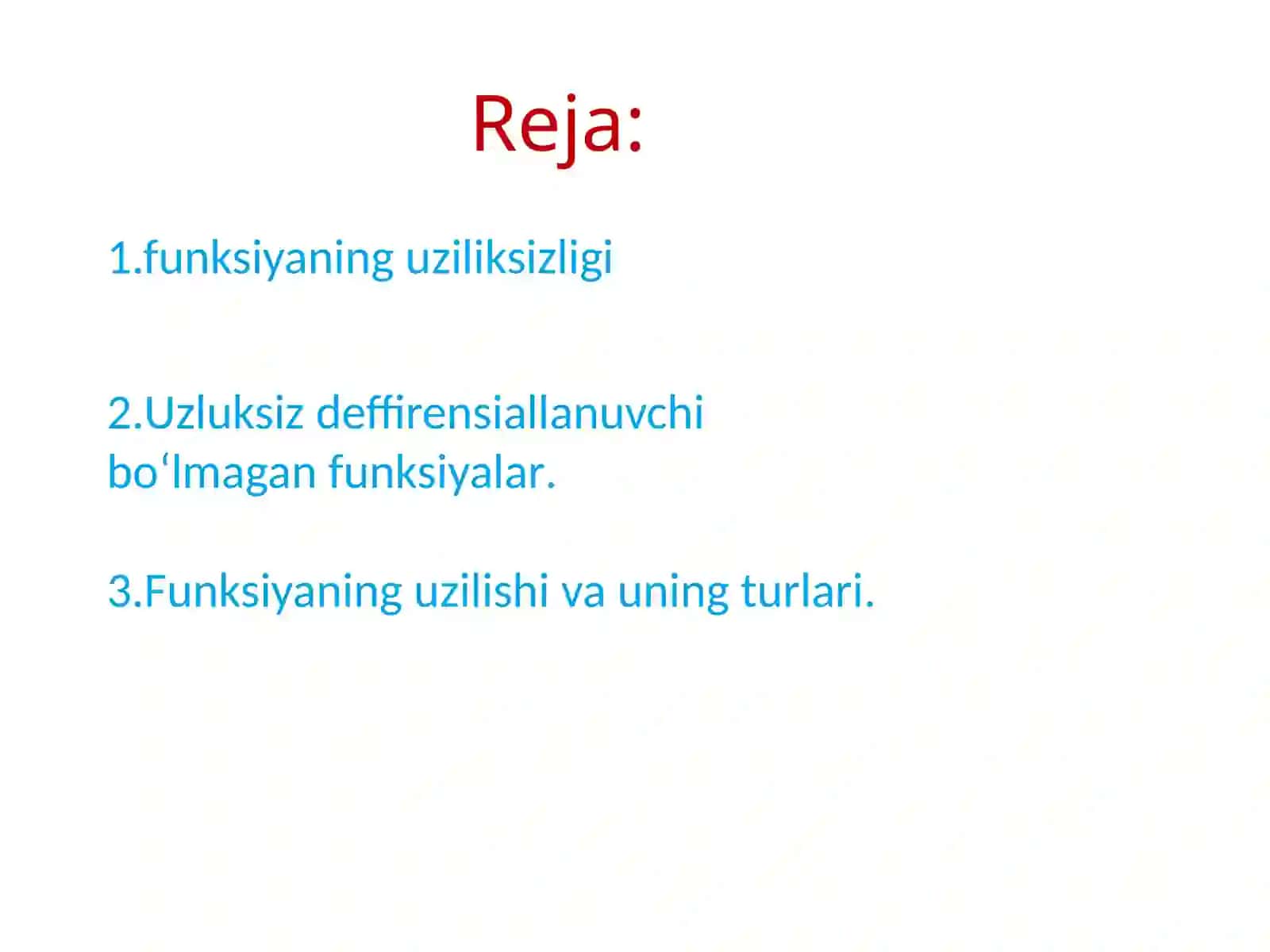 Uzluksiz deffirensiallanuvchi bo‘lmagan funksiyalar 2