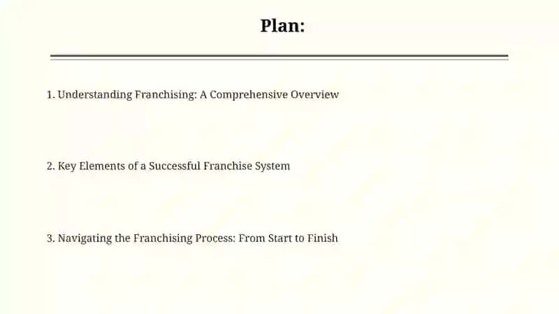 Set up franchising 2