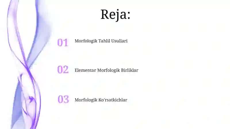 Morfologik Ko'rsatkichlar 2