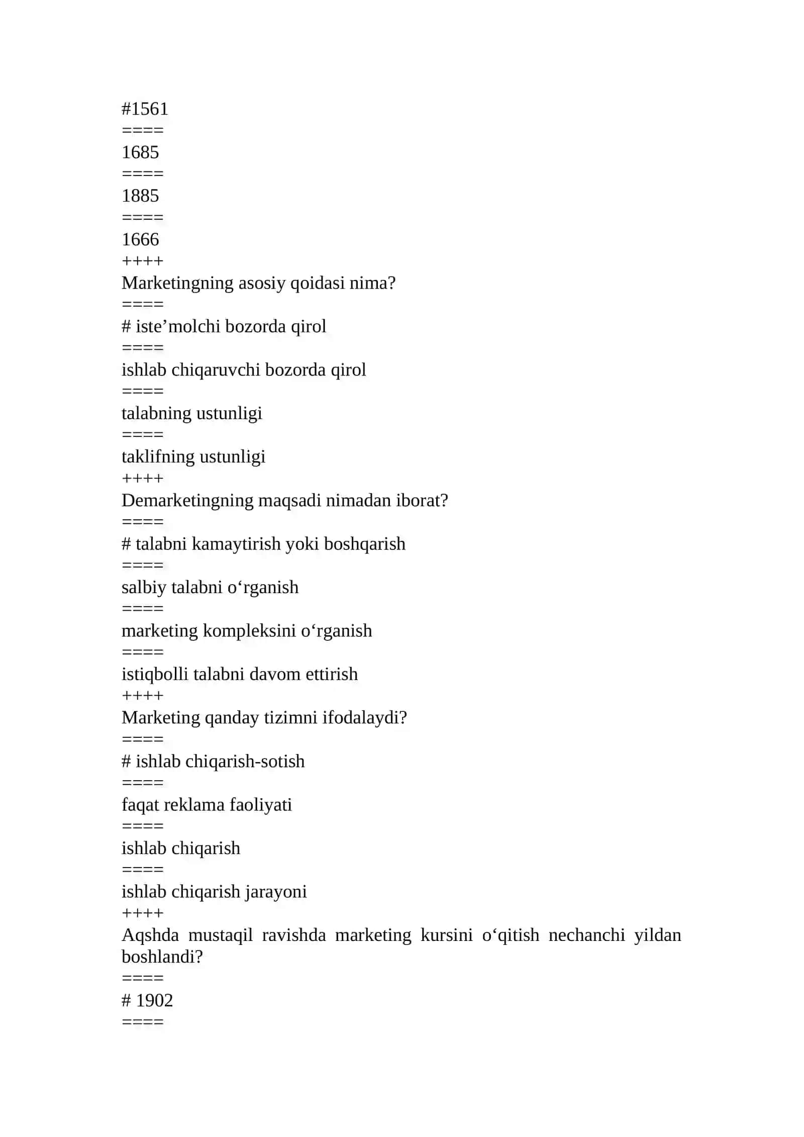 marketing test savollari 2