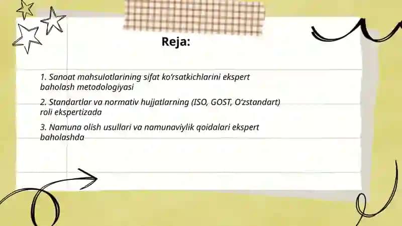 Sanoat mahsulotlarining sifat ko‘rsatkichlarini ekspert baholash metodologiyasi 2
