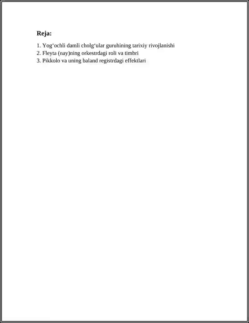 SIMFONIK ORKESTRINING YOGʻOCHLI DAMLI CHOLGʻULAR GURUHI 2