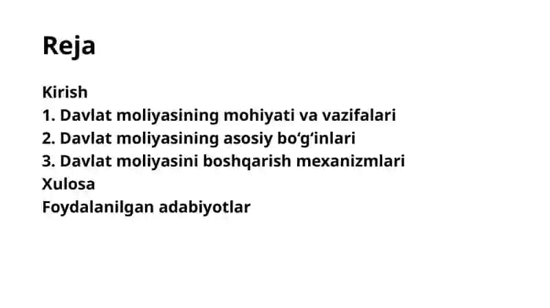 Davlat moliyasi 2