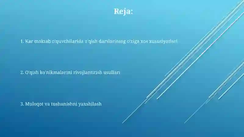Kar oʻquvchilar maktabida oʻqish darslarining oziga hosligi 2