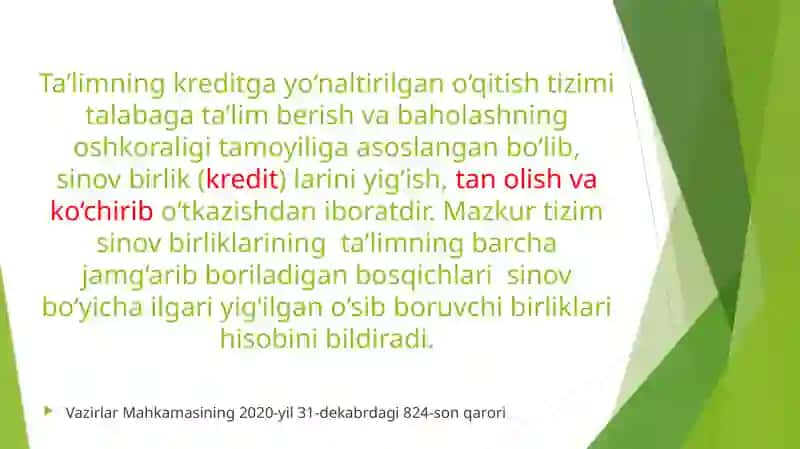 Qarshidavlat universiteti Ta'limning kredit-modul tizimini boshqarish bo'limi 2