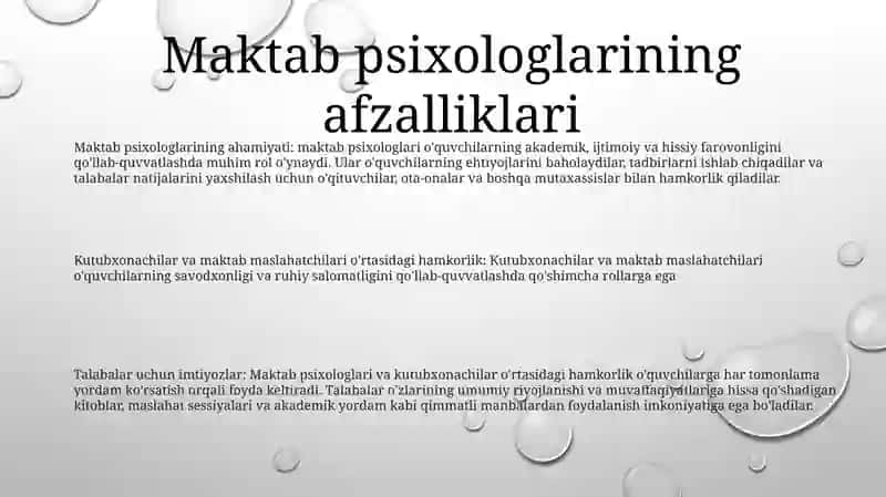 Maktabda Psixolog Va Sinf Rahbarlari Samaradorligi 2