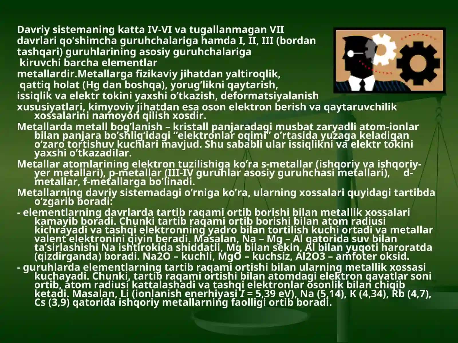 Metallar umumiy xossalari 2