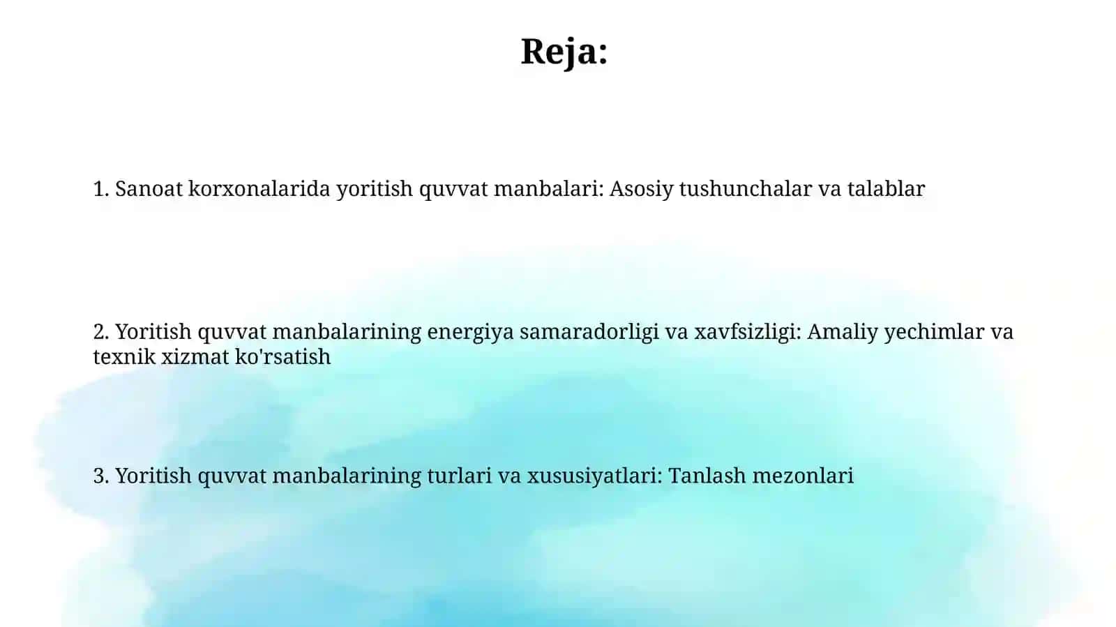 Sanoat korxonalarida yoritish elektr ta'minoti 2