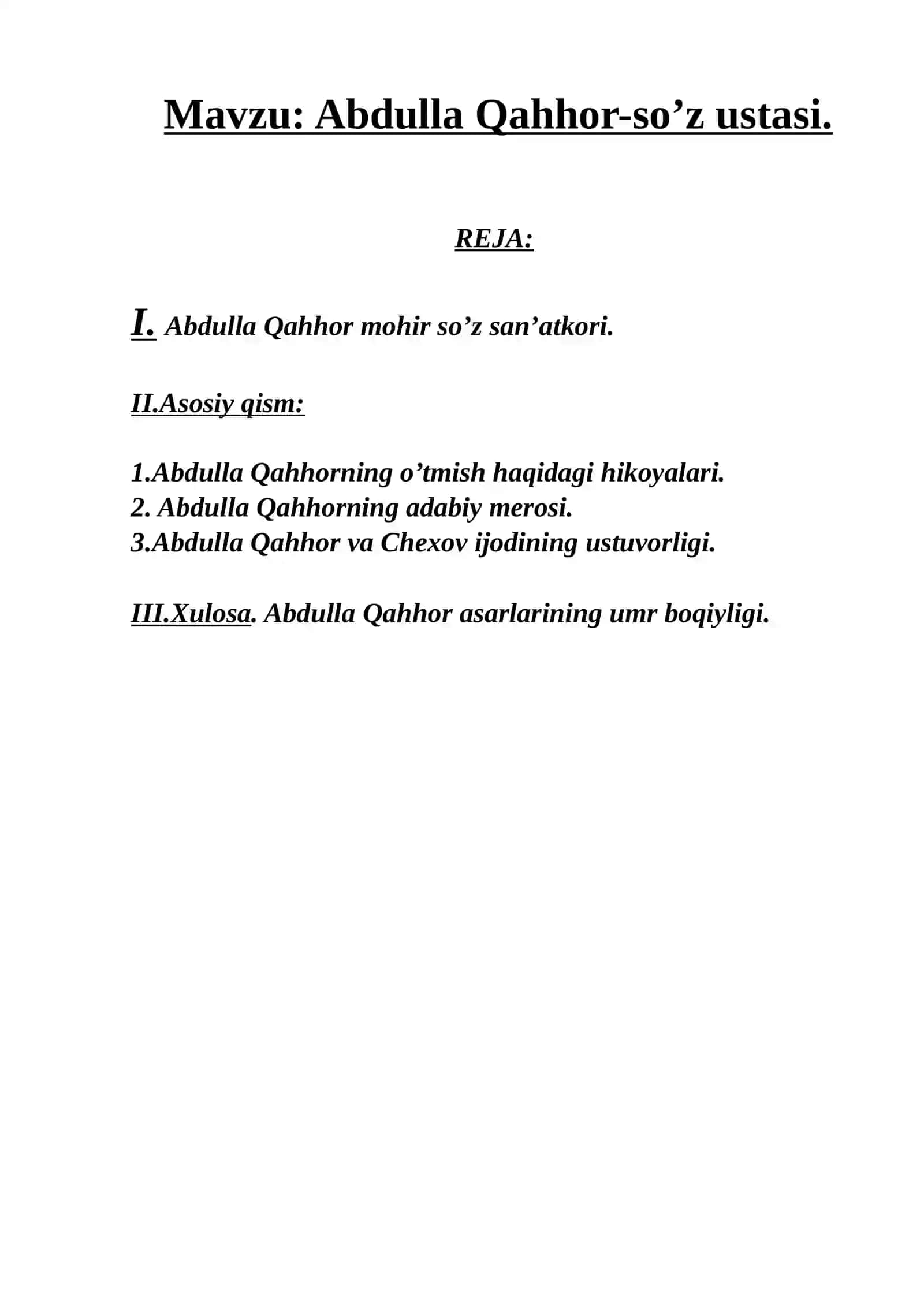 Abdulla Qahhor-so’z ustasi 2