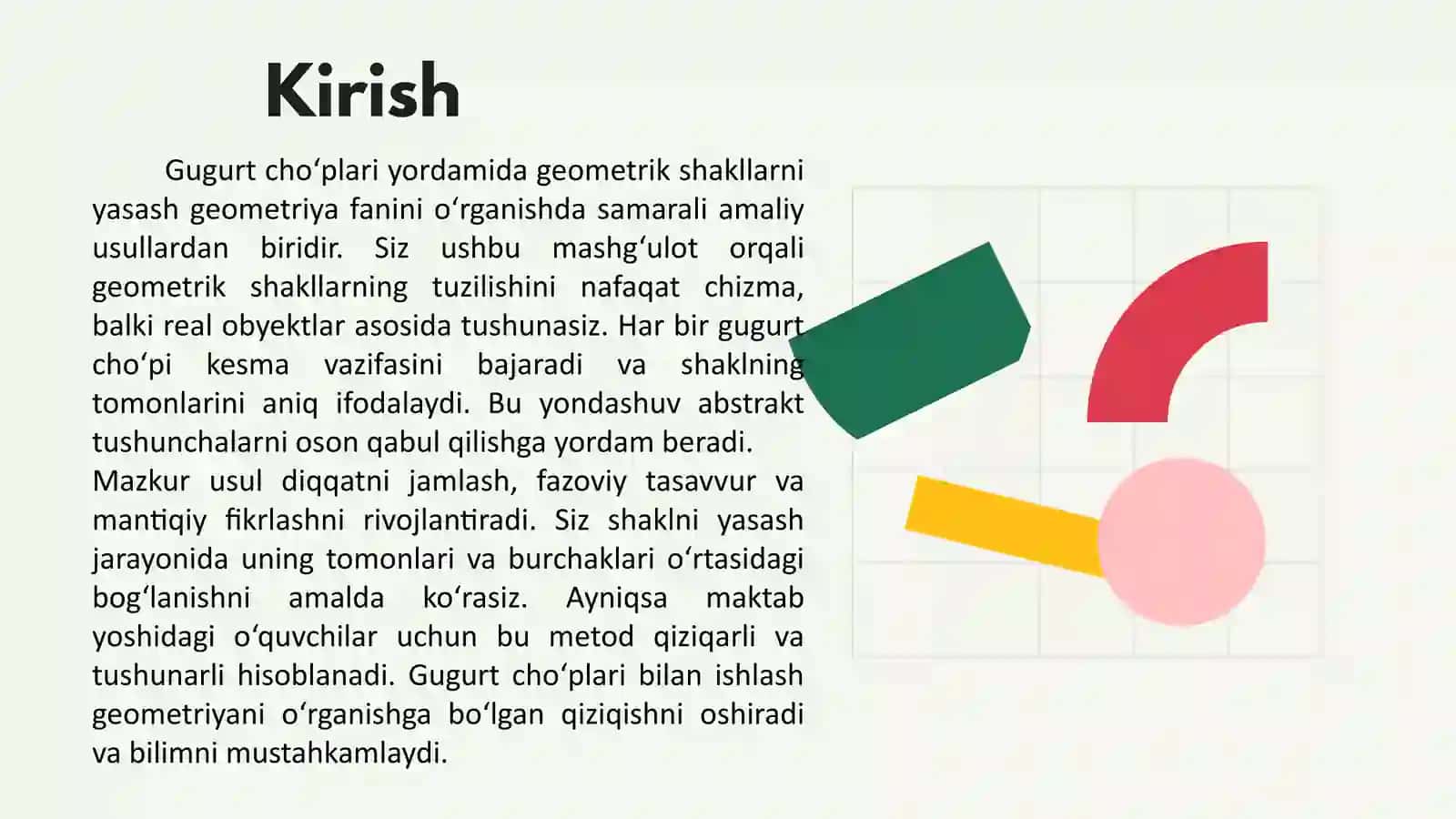 MATEMATIK KO‘RGAZMALI QUROLLAR VA MODELLAR YASASH. 2