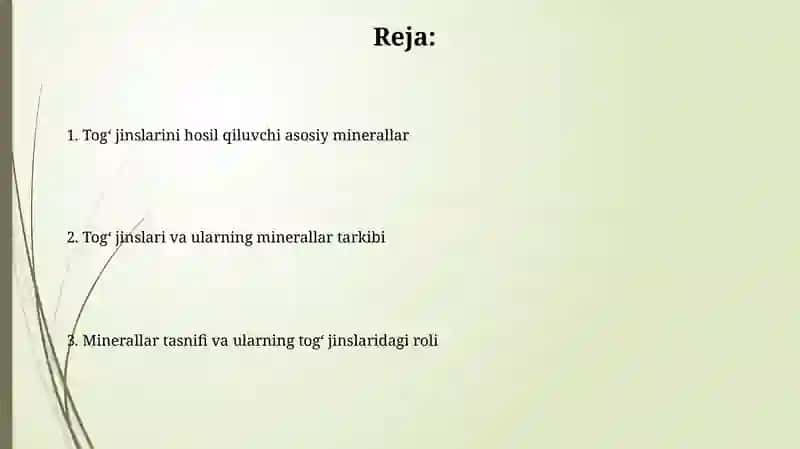 Tog' jinslarini hosil qiluvchi asosiy minerallar 2