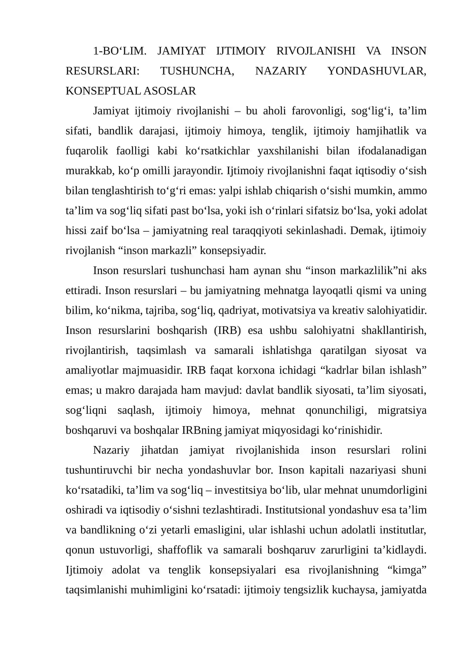 Jamiyat ijtimoiy rivojlanishida inson resurslarini boshqarishning tutgan o‘rni 2