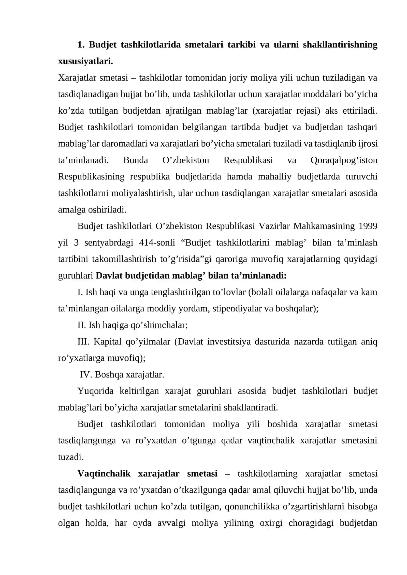 Budjet tashkilotlarida smetaga o'zgartirish va qo'shimchalar kiritish tartib 2