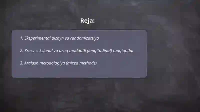 Hozirgi zamon psixologiyasi tadqiqot metodlari 2