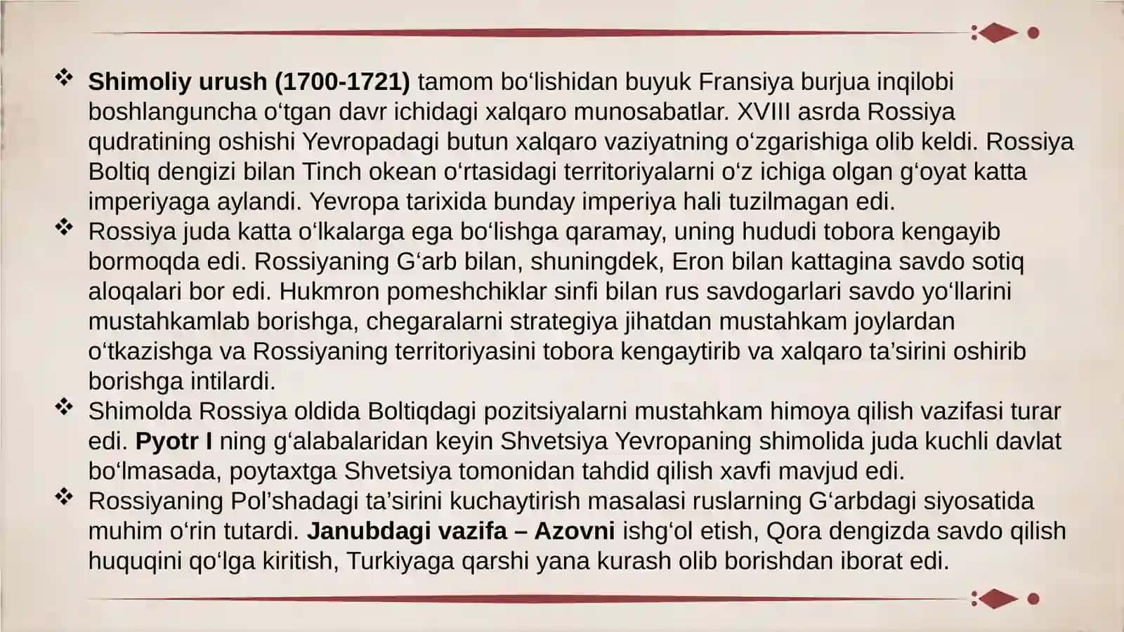 XVIII-XIX asrdagi xalqaro munosabatlar va diplomatiya 2