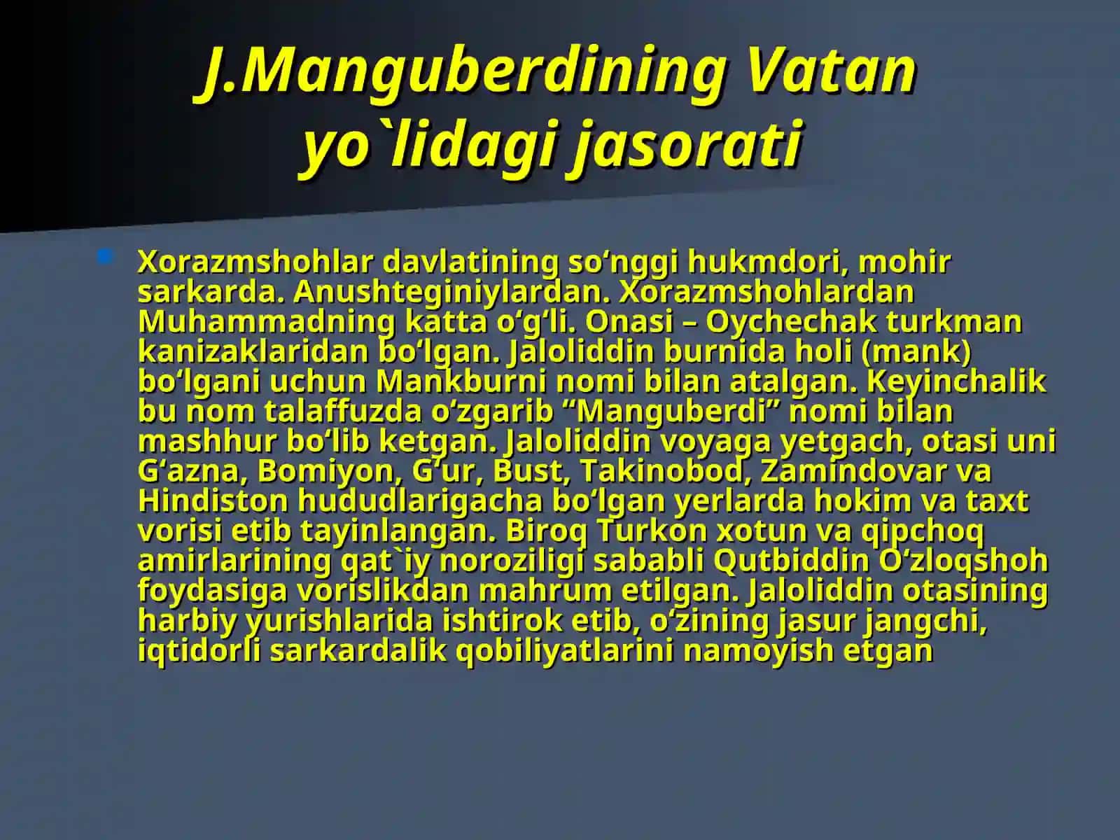 Vatan ozodligi va JaloliddinManguberdi 2