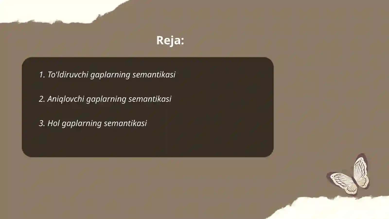 To'ldiruvchi, aniqlovchili va holli yoyiq gaplar semantikasi 2