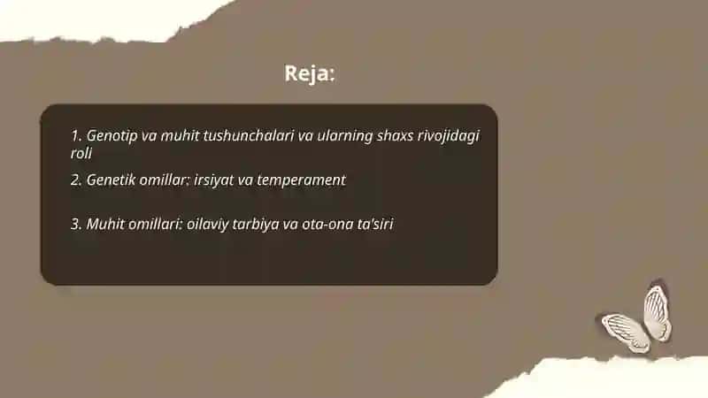 Genotip va muhit shaxs rivojiga ta'siri 2