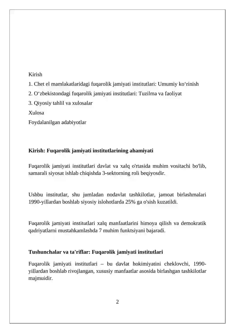 Fuqarolik jamiyati institutlarining qiyosiy tahlili 2