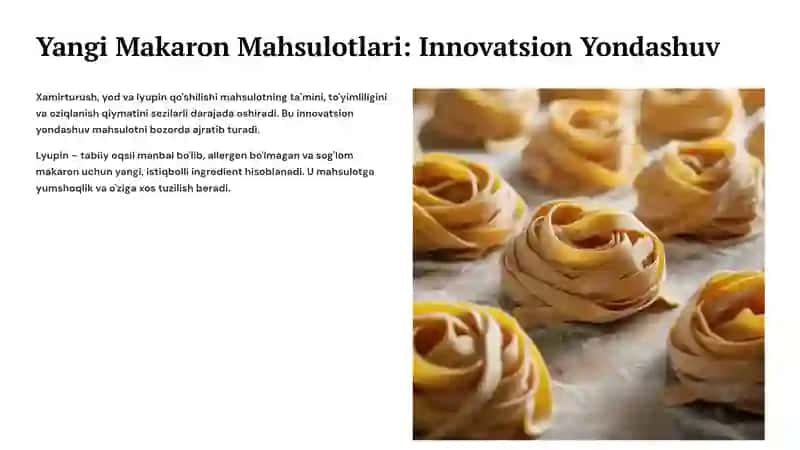 Yangi Makaron Mahsulotlari: Innovatsion Yondashuv 2