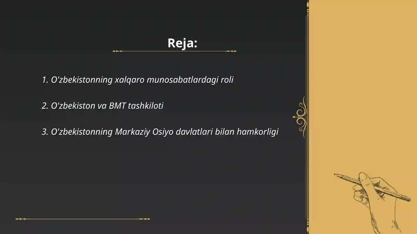 O'zbekiston va jahon hamjamiyati 2