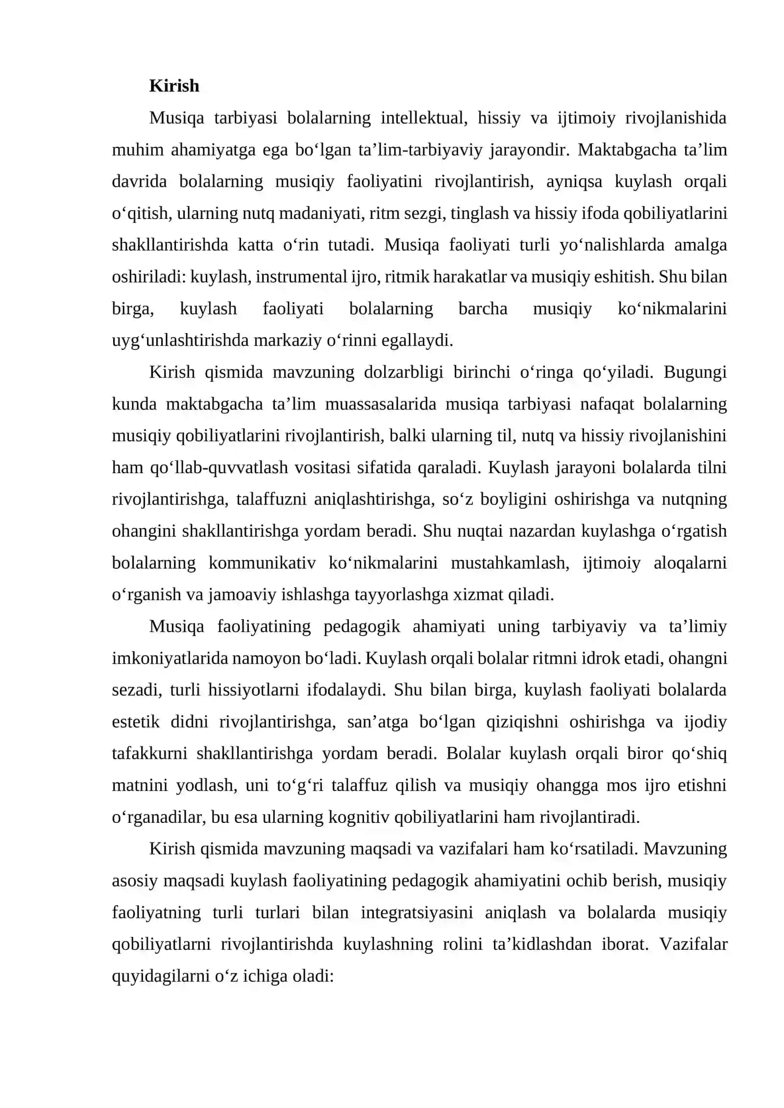 Musiqa faoliyatining turlarida kuylashga o‘rgatishning o‘rni 2