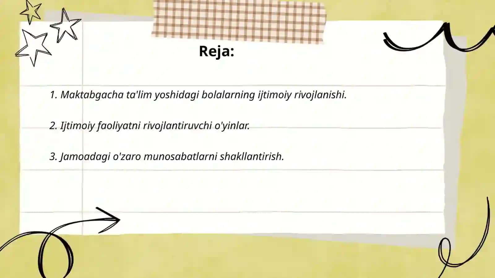 Maktabgacha ta’lim yoshidagi bolalarning ijtimoiyrivojlanoshiga oid metodikbishlarni tashkil etish 2
