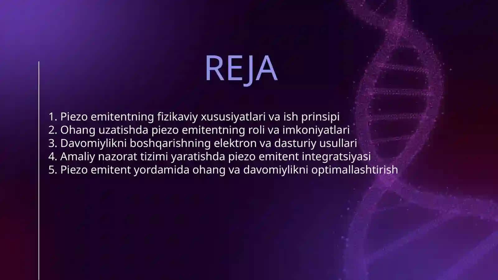 PIEZO EMITENTNI BOSHQARING OHANGNI DAVOMIYLIKNI O'ZGARTIRISH 2