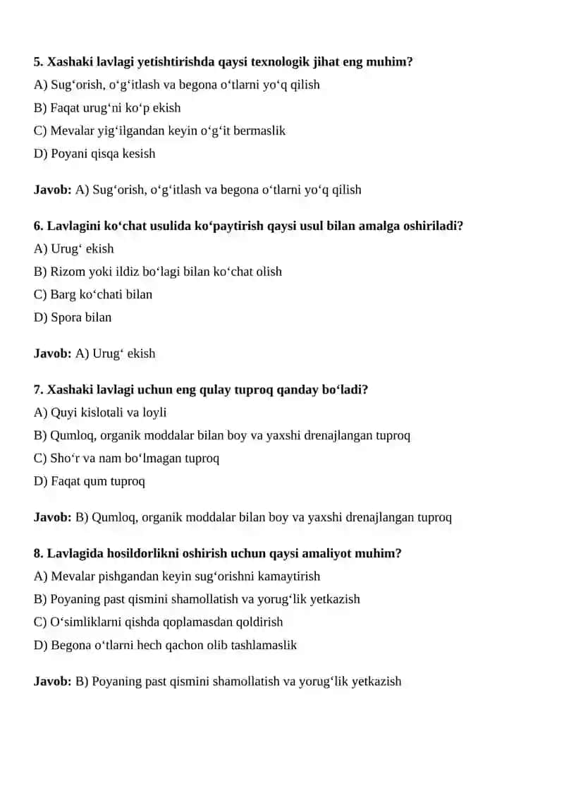 Xashaki lavlagi morfologiyasi, biologiyasi va yetishtirish texnologiyasi 2
