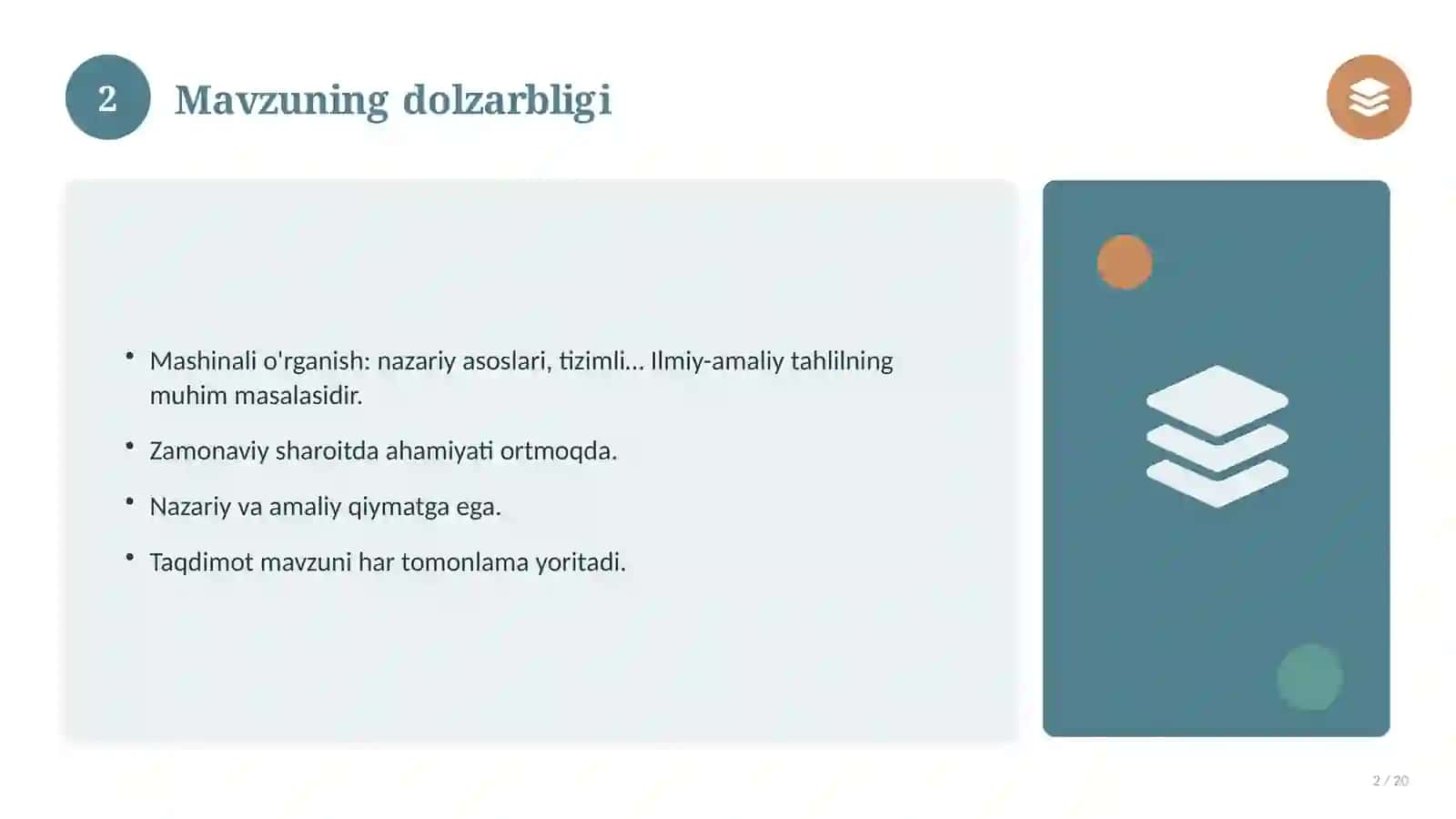 Mashinali o'rganish: nazariy asoslari, tizimli yondashuvda (Mustaqil ta'lim topshirig'i) 2
