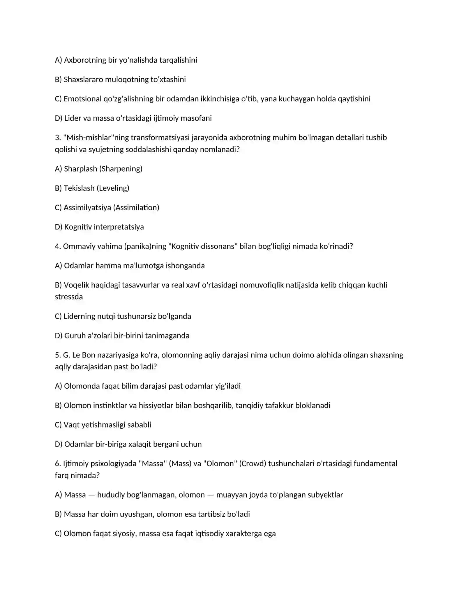 Ommaviy psixologik hodisalar haqida tushuncha 2