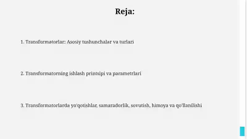Transformatorlar va ularning ishlash tamoyili 2