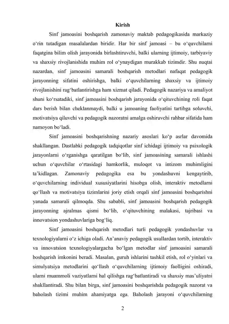 Sinf jamoasini boshqarishga doir metodlar 2