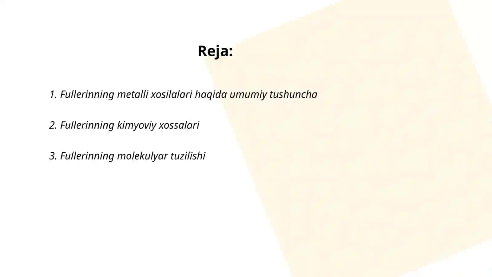 Fullerinning metalli xosilalari, xossalari va tuzilishi 2