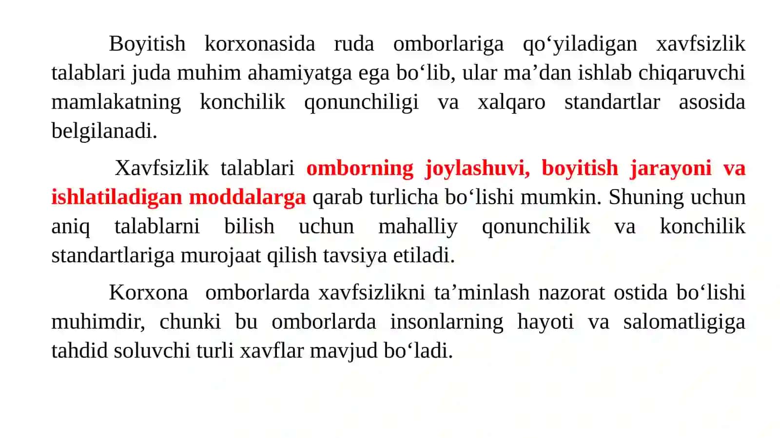 Boyitish korxonasi darida omborlarga xavfsizlik choralari 2