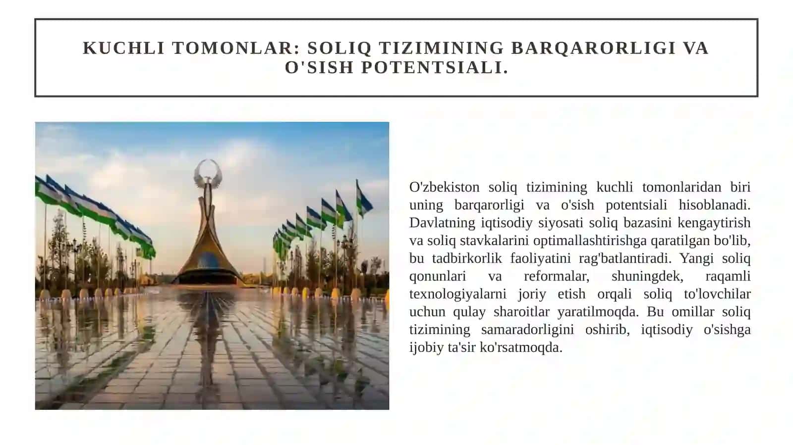 O'zbekiston Soliq tizimi SWOT tahlili.li 2