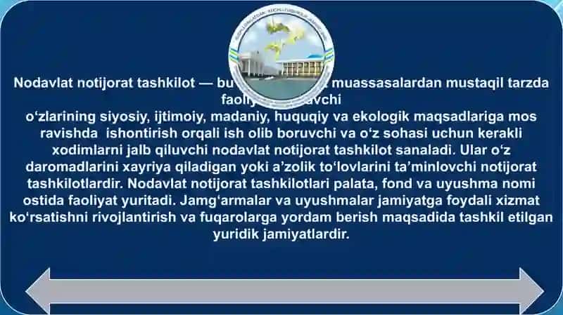 O'ZBEKISTON RESPUBLIKASI NODAVLAT NOTIJORAT  TASHKILOTLARI FAOLIYATI 2