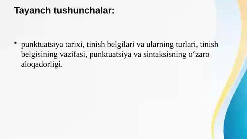 O‘zbek tili punktuatsiyasi: tinish belgilarining qo‘llanilishi 2