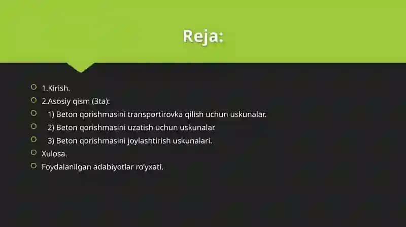 Beton qorishma sinovlari fanidan mustaqil ishi 2