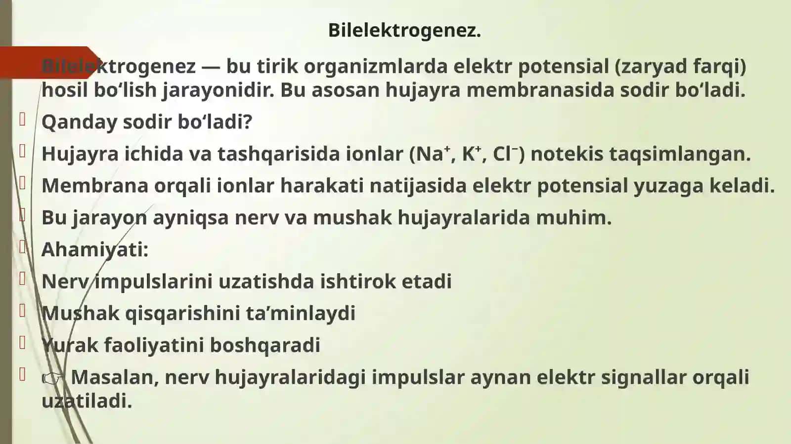 Bilelektrogenez va biologik oksidlanish tibbiyotdagi o'rni 2