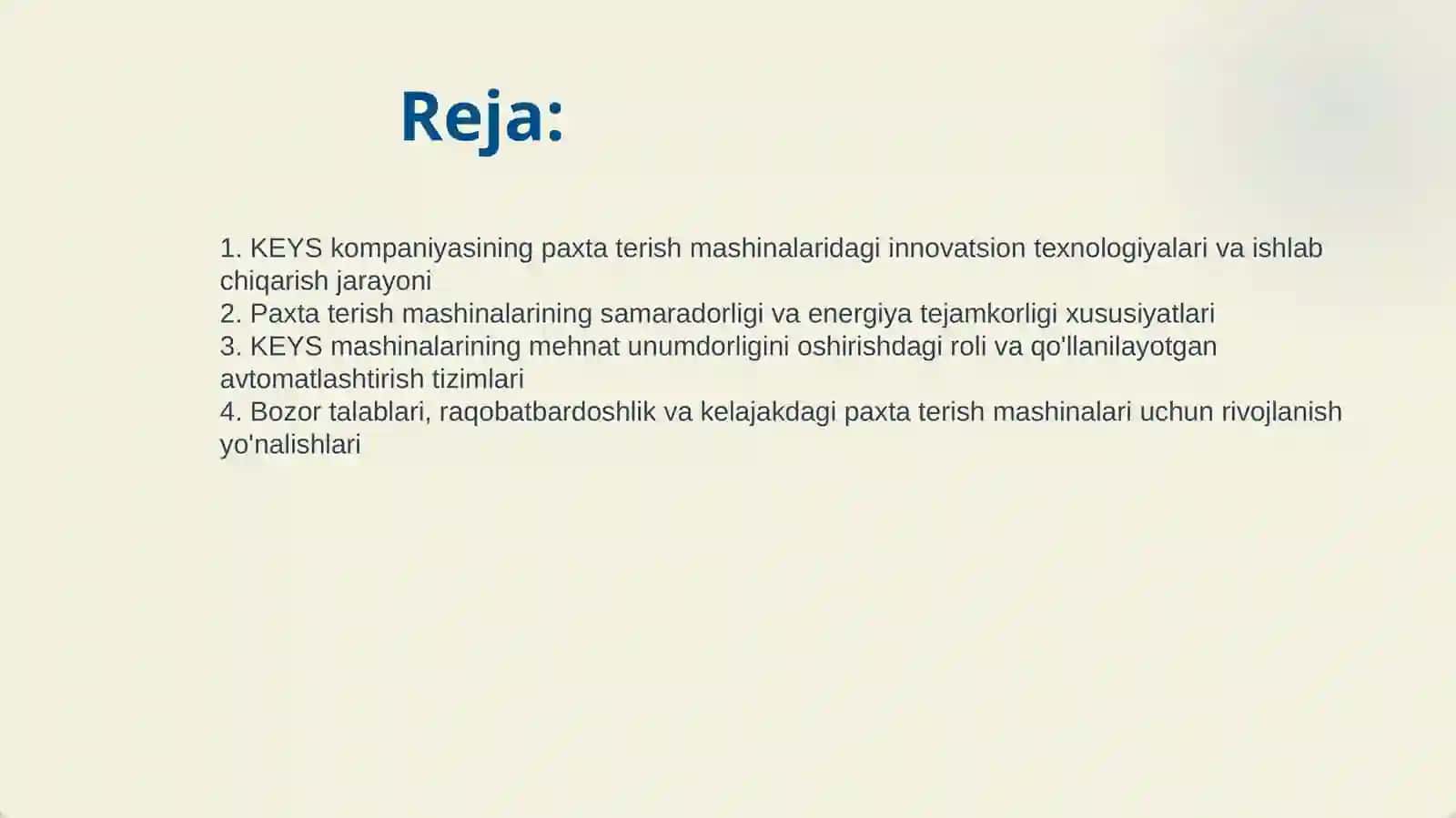 KEYS KOMPANIYASI PAXTA TERISH MASHINALARI 2
